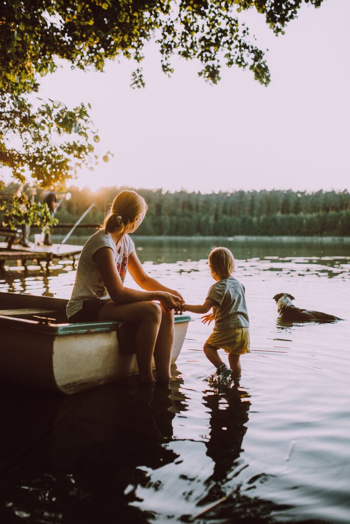 people, woman, kid, child, baby, nature, boy, girl, happy mothers day, daughter, mother, holding hands, lake, water, swimming, boat, mom, mum